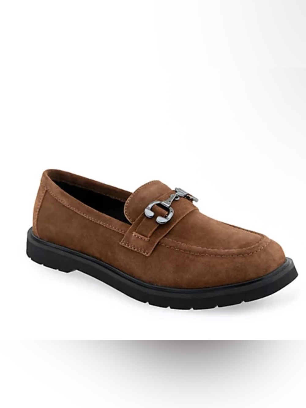 Aerosoles Beckett Faux Suede Lug Sole Loafer In Tobacco Women’s Size 6M New